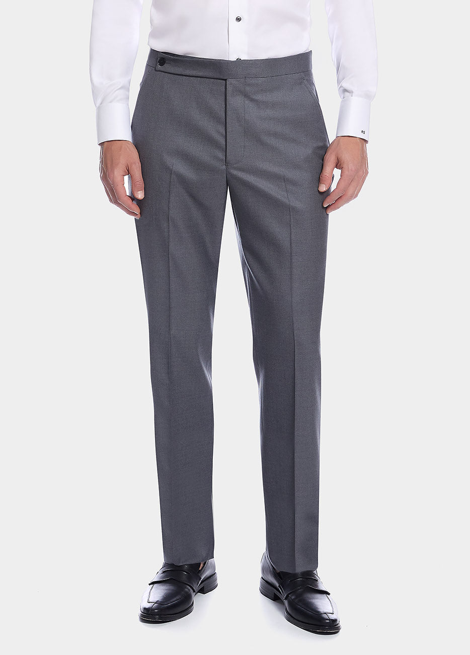 Pantalón Gris Oxford Liso Lana Super 170´S| HAVOC
