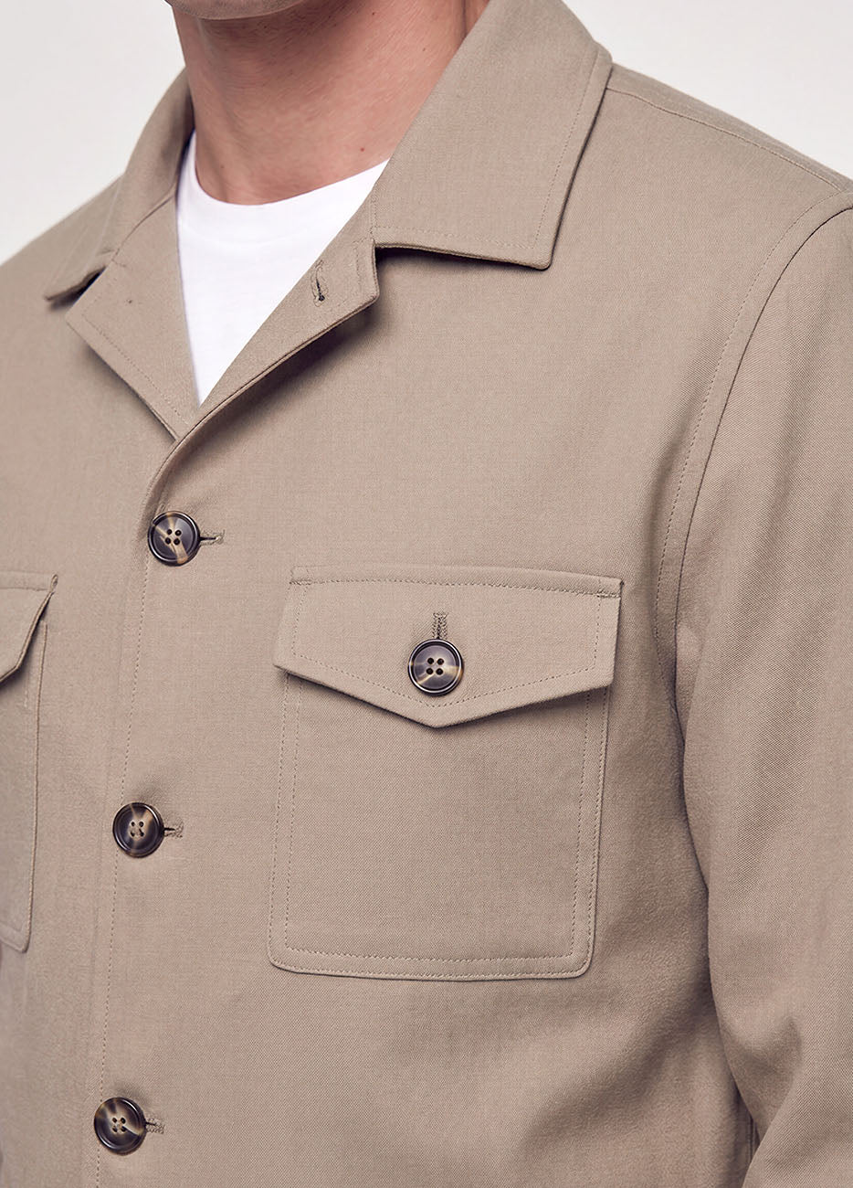 Sobrecamisa Sarga Caqui
