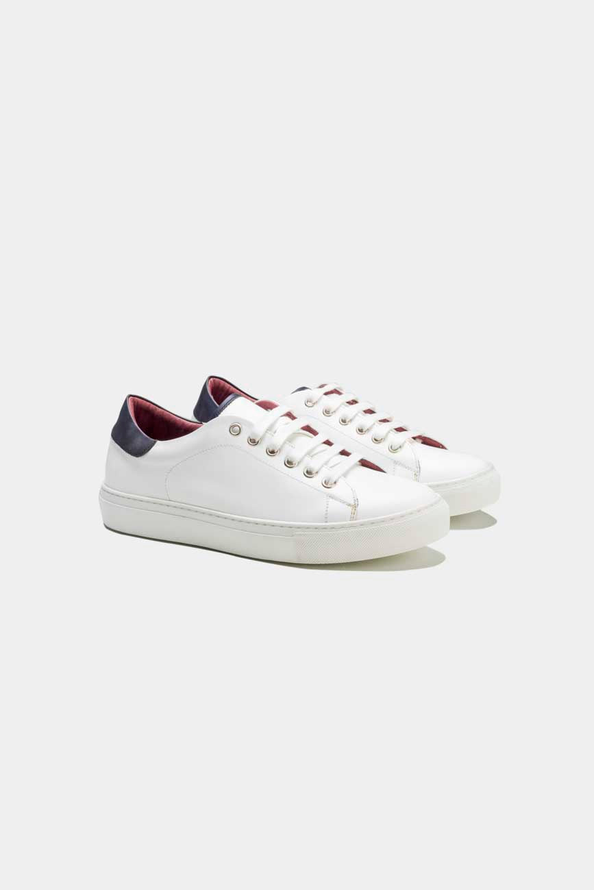 Sneaker Blanco Talonera A Contraste Azul| HAVOC
