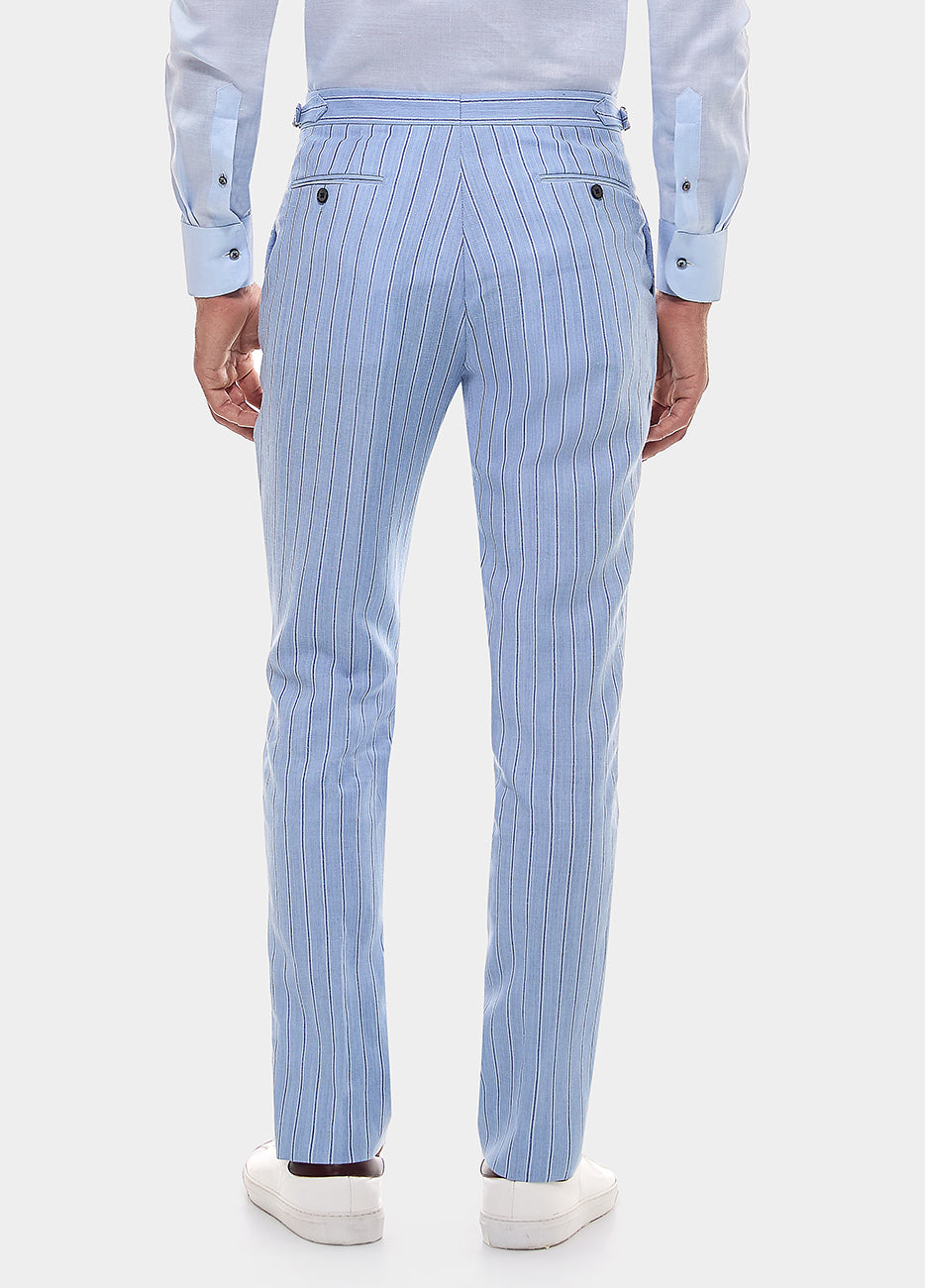 Pantalón Raya Diplomatica Azul Maya Y Azul Zafiro