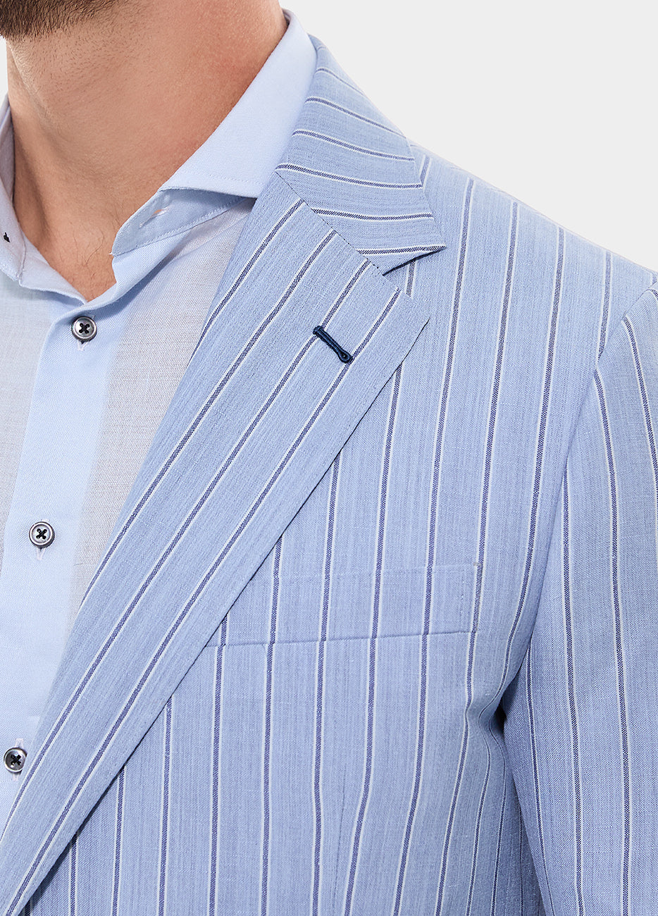 Blazer Raya Diplomática Azul Maya Y Azul Zafiro