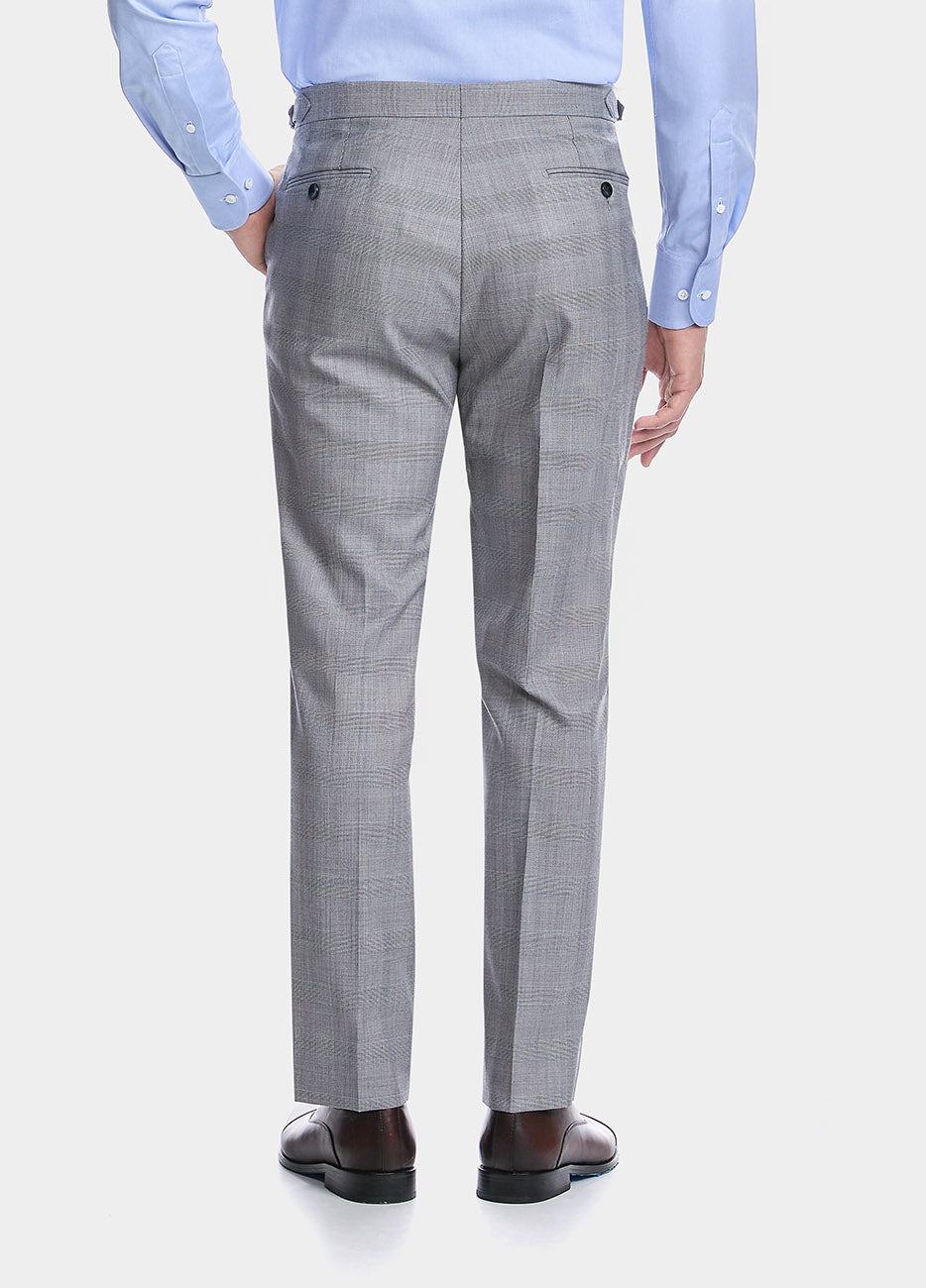 Pantalón Principe De Gales Gris Y Azul