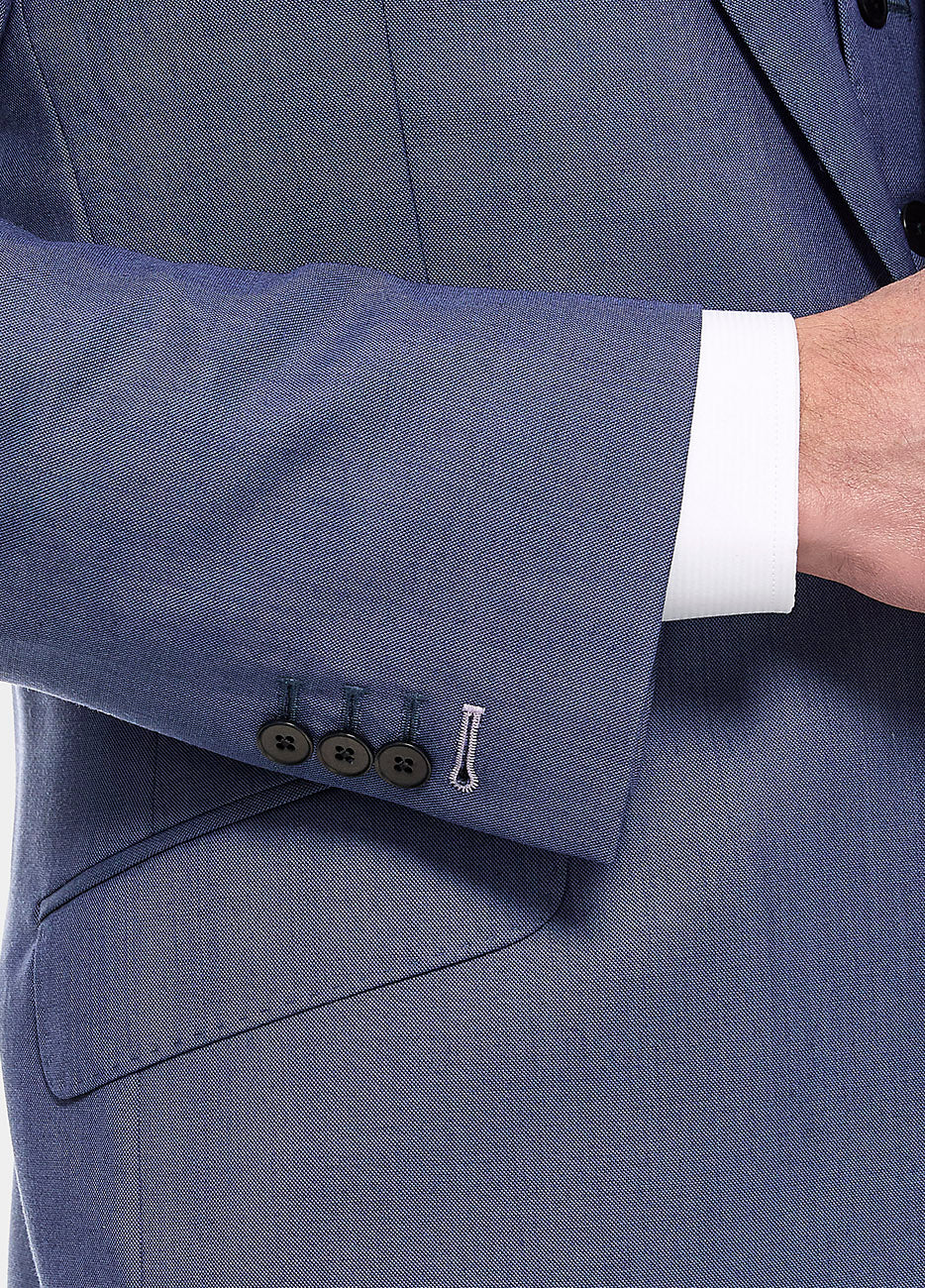 Traje Sarga Azul Zafiro Lana Super 140'S