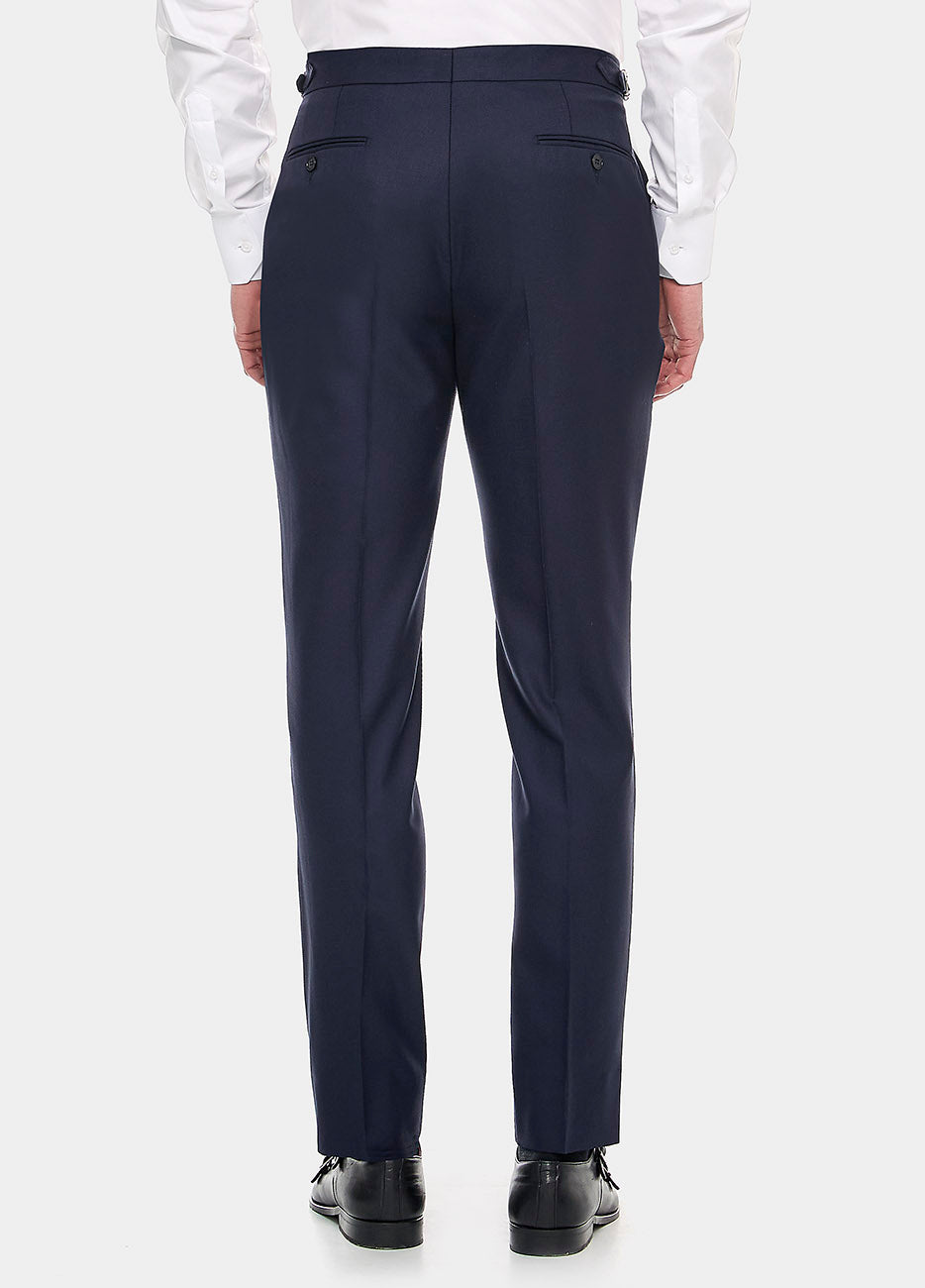 Pantalón Pinpoint Azul Medianoche Lana Super 140'S