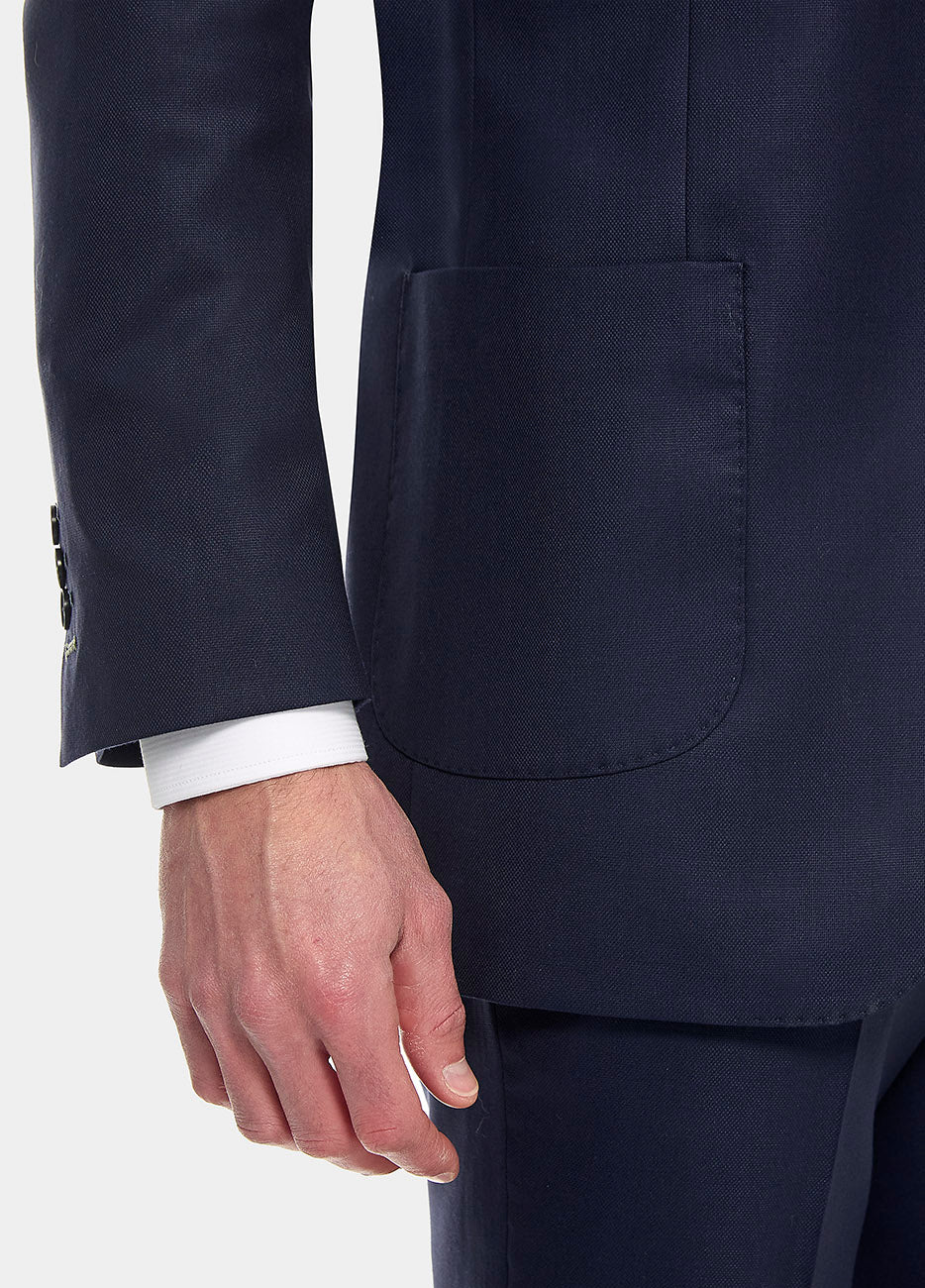 Traje Pinpoint Azul Medianoche Lana Super 140'S