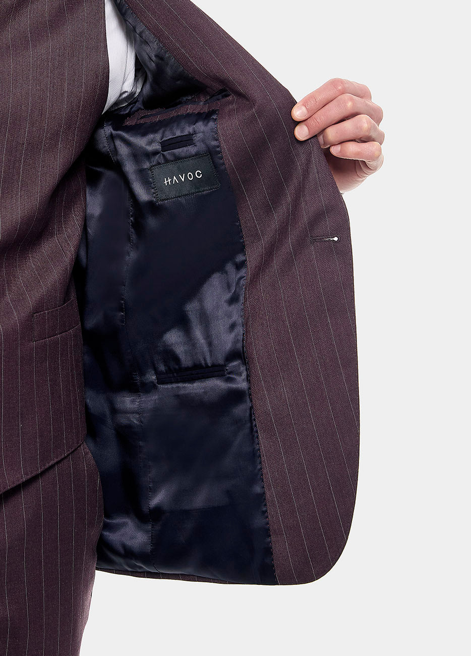 Blazer Raya Diplomática Vino Y Gris Perla