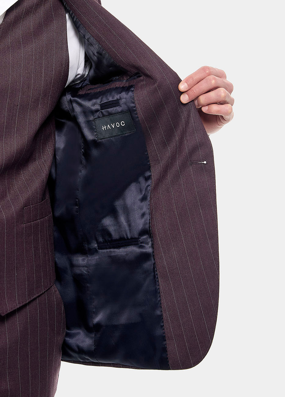 Traje Raya Diplomatica Vino Y Gris Perla