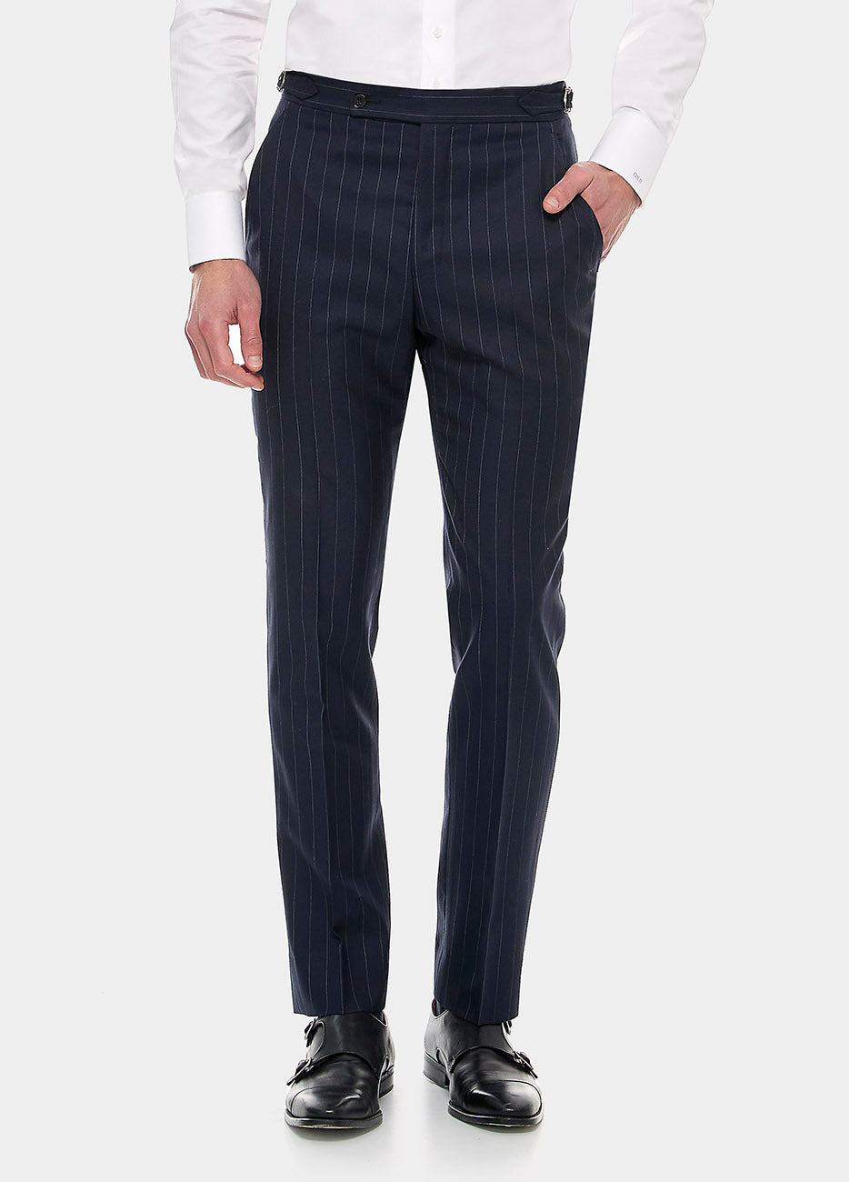 Pantalón Raya Diplomatica Azul Oxford Y Blanco| HAVOC