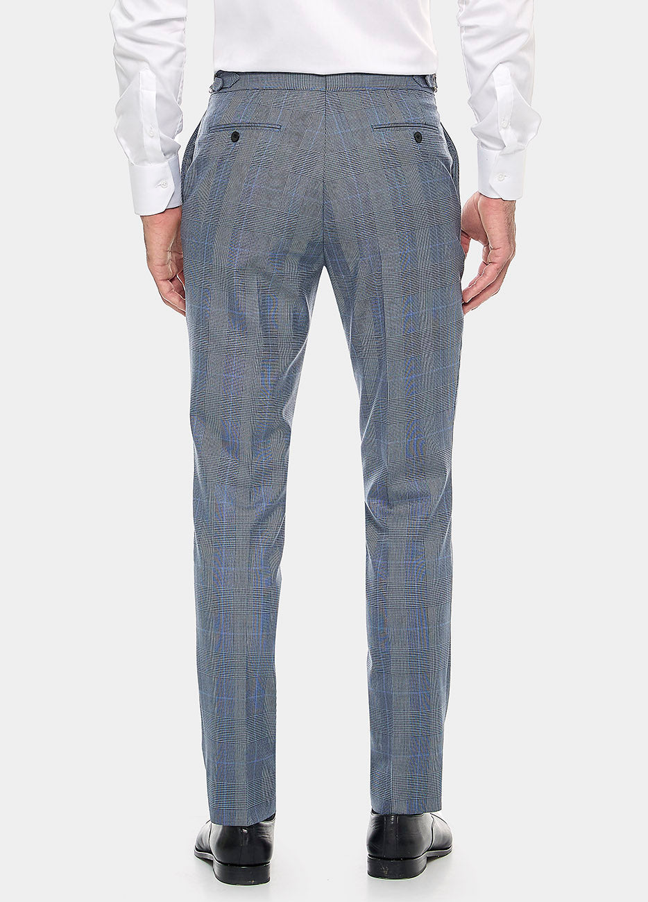 Pantalón Principe De Gales En Azules