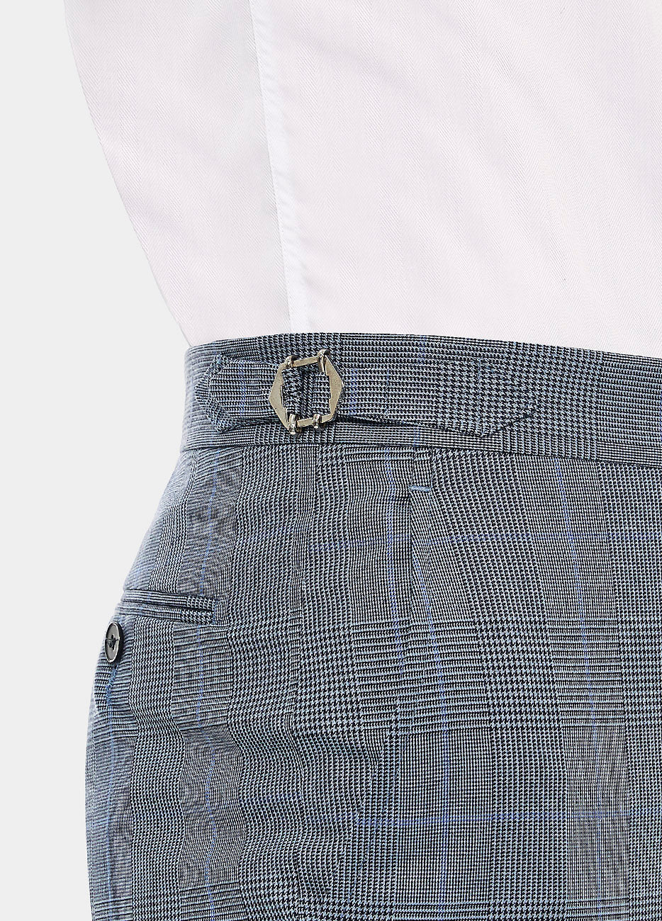 Pantalón Principe De Gales En Azules