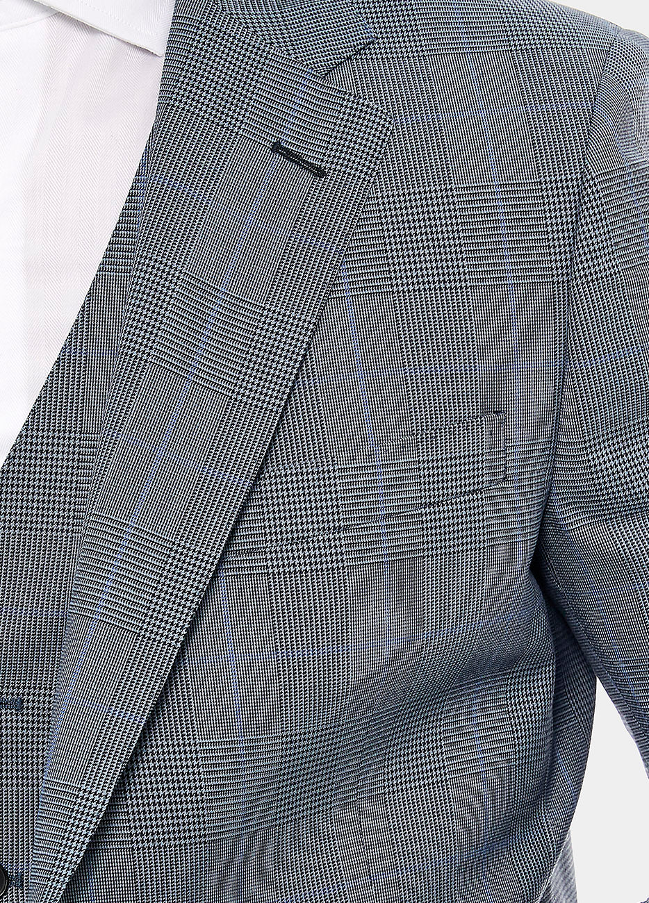 Traje Principe De Gales En Azules