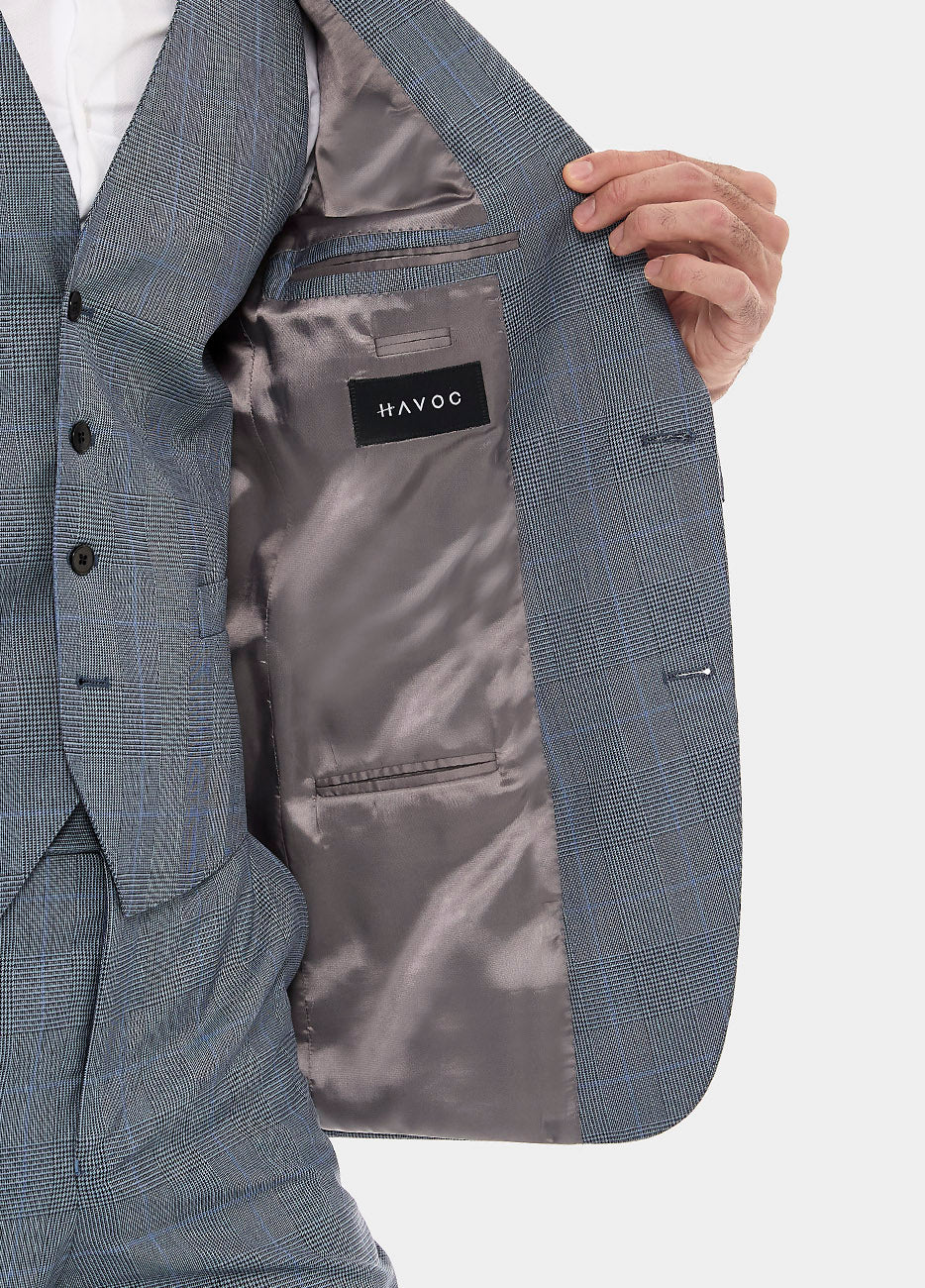 Traje Principe De Gales En Azules