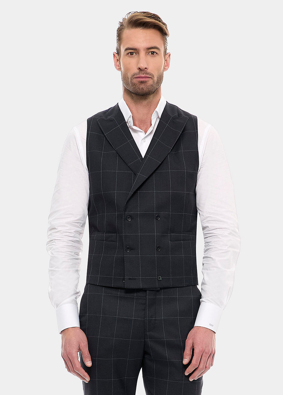 Chaleco Cuadro Ventana Gris Oxford Y Gris Plata| HAVOC
