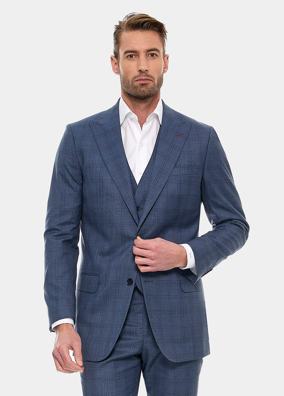 Blazer Príncipe De Gales Azul Petróleo Y Azul Marino| HAVOC