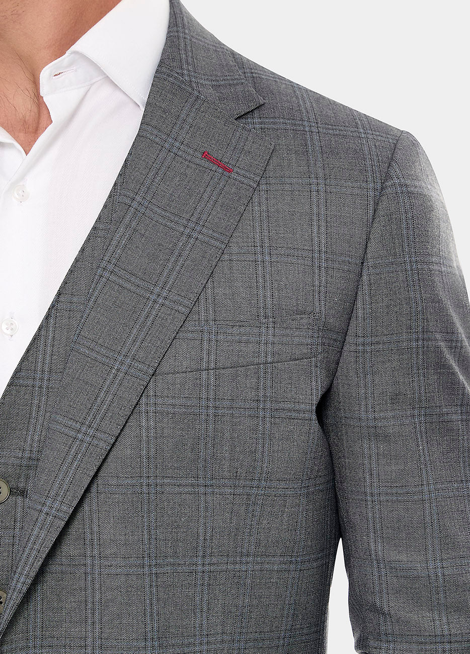 Blazer Príncipe De Gales Gris Claro, Negro Y Azul