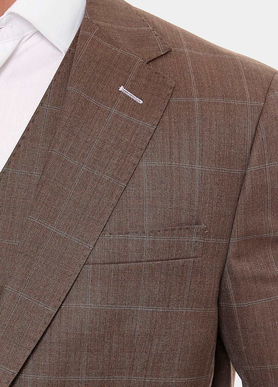 BLAZER CUADRO VENTANA CAFE Y BLANCO