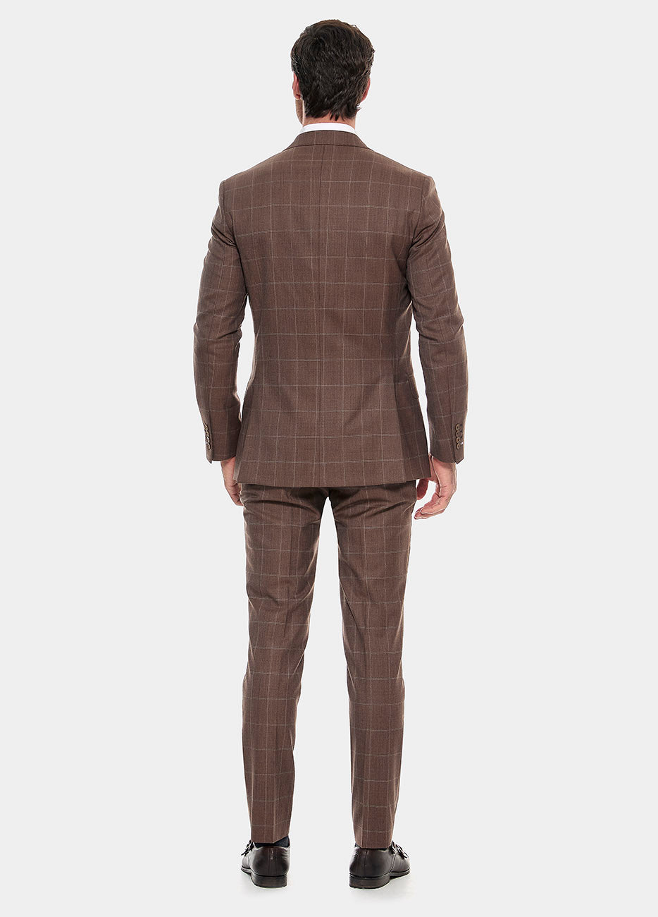 Traje Cuadro Ventana Cafe Y Blanco