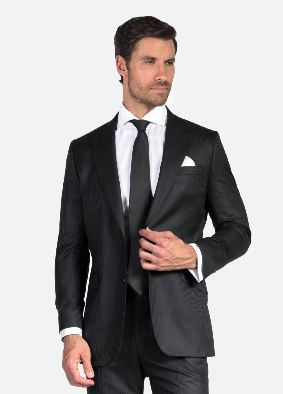 Blazer Negro Rayas A Tono| HAVOC