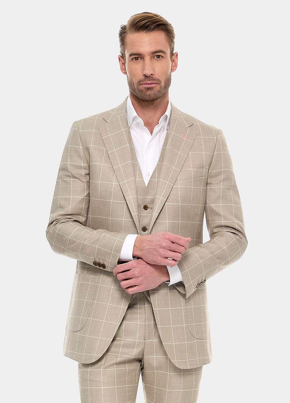 Blazer Cuadro Ventana Ocre Y Camel| HAVOC