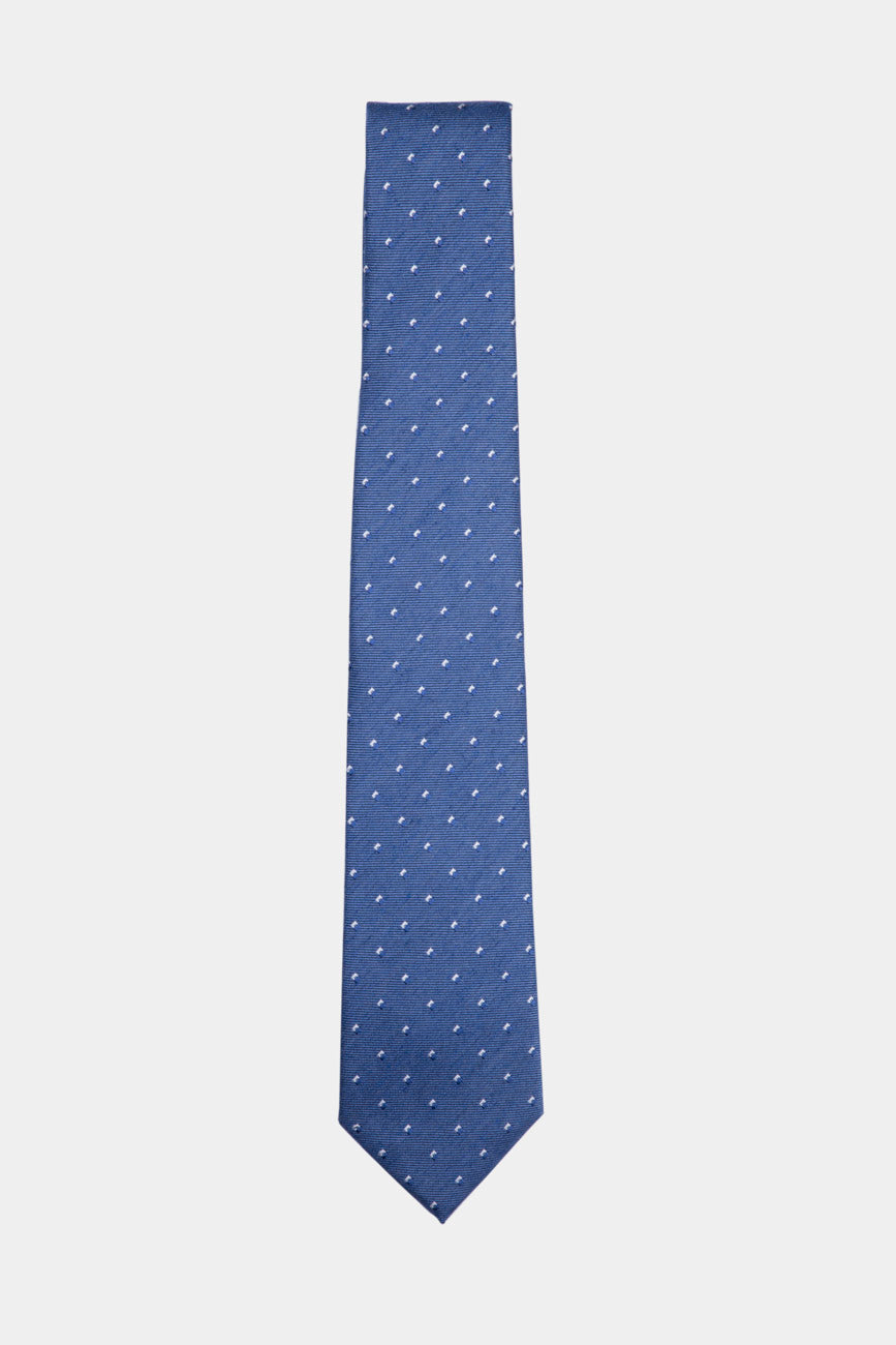 Corbata De Seda Azul Marino Con Rombos Azules| HAVOC