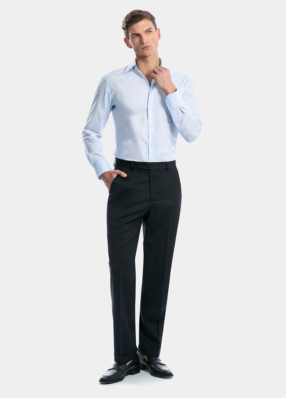 Camisa Microcuadro Azul Cielo Non Iron