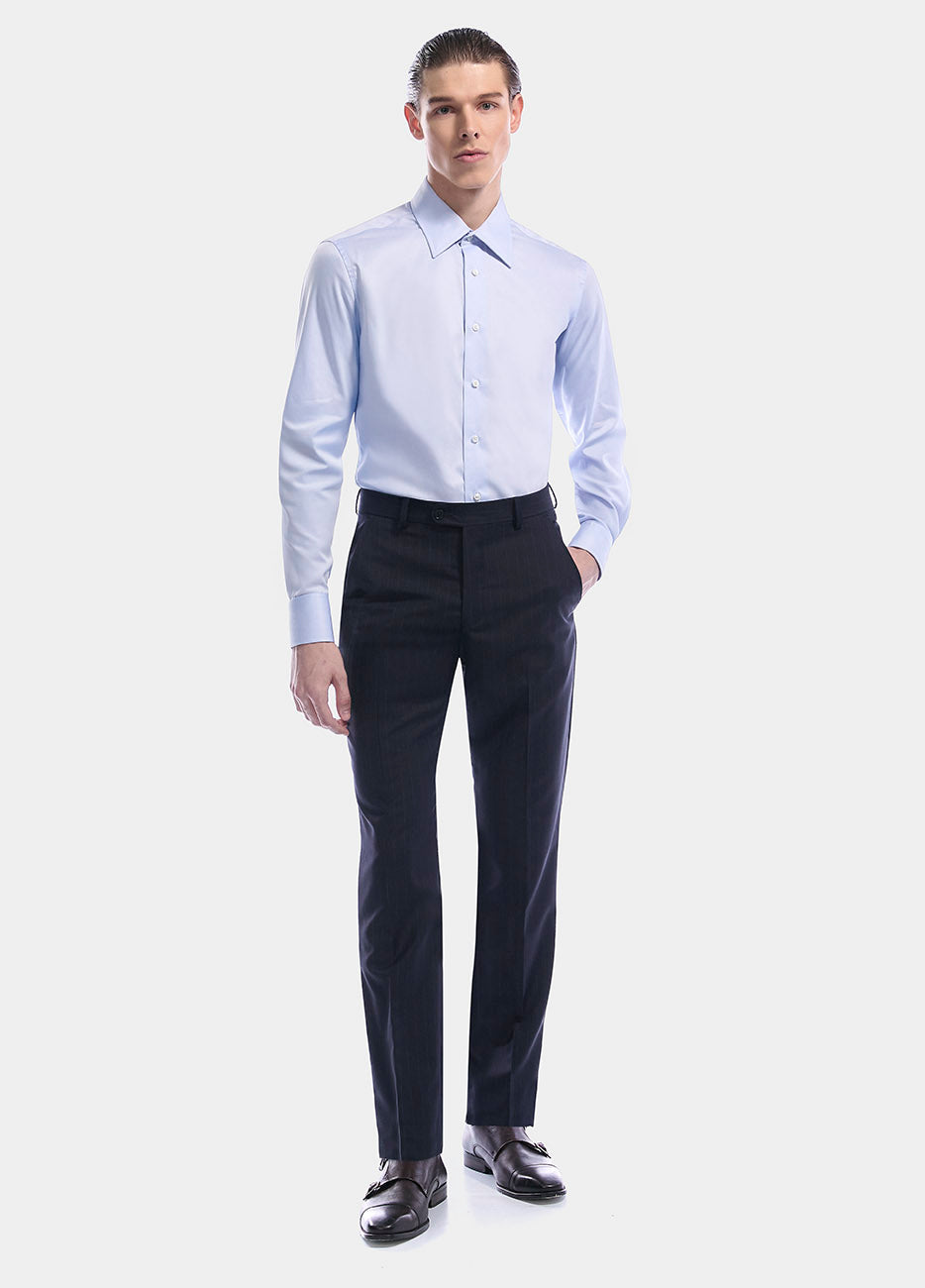 Camisa Azul Cielo. Liso. Twill 120/2. Wrinkle Free