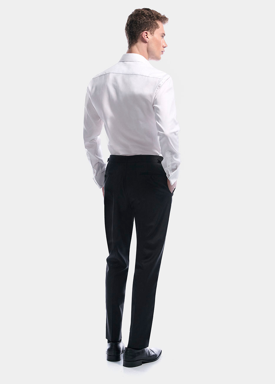 Camisa Blanca En Acabado De Piqué Fino Non Iron