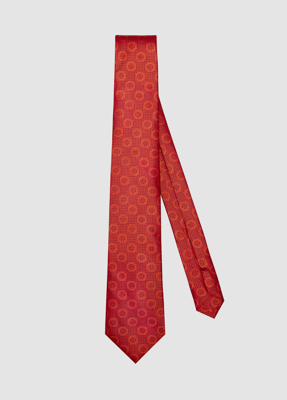 Corbata Roja Con Puntos Y Círculos A Contraste| HAVOC