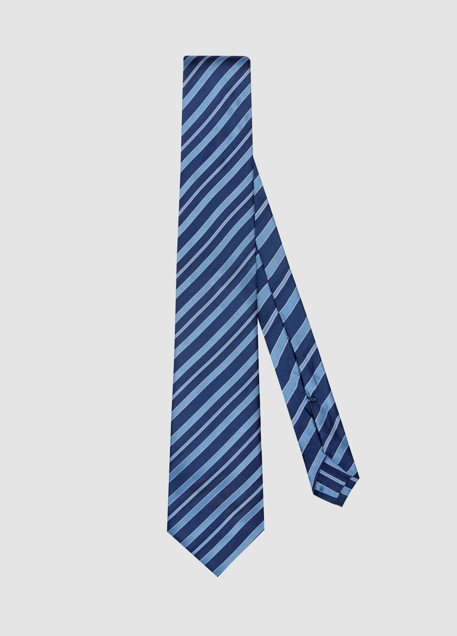 Corbata Rayas Azul Marino Y Azul Cielo| HAVOC