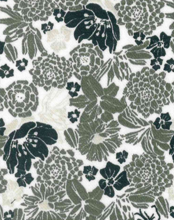 Camisa Diseño De Flores Verde Basil Y Negro| HAVOC