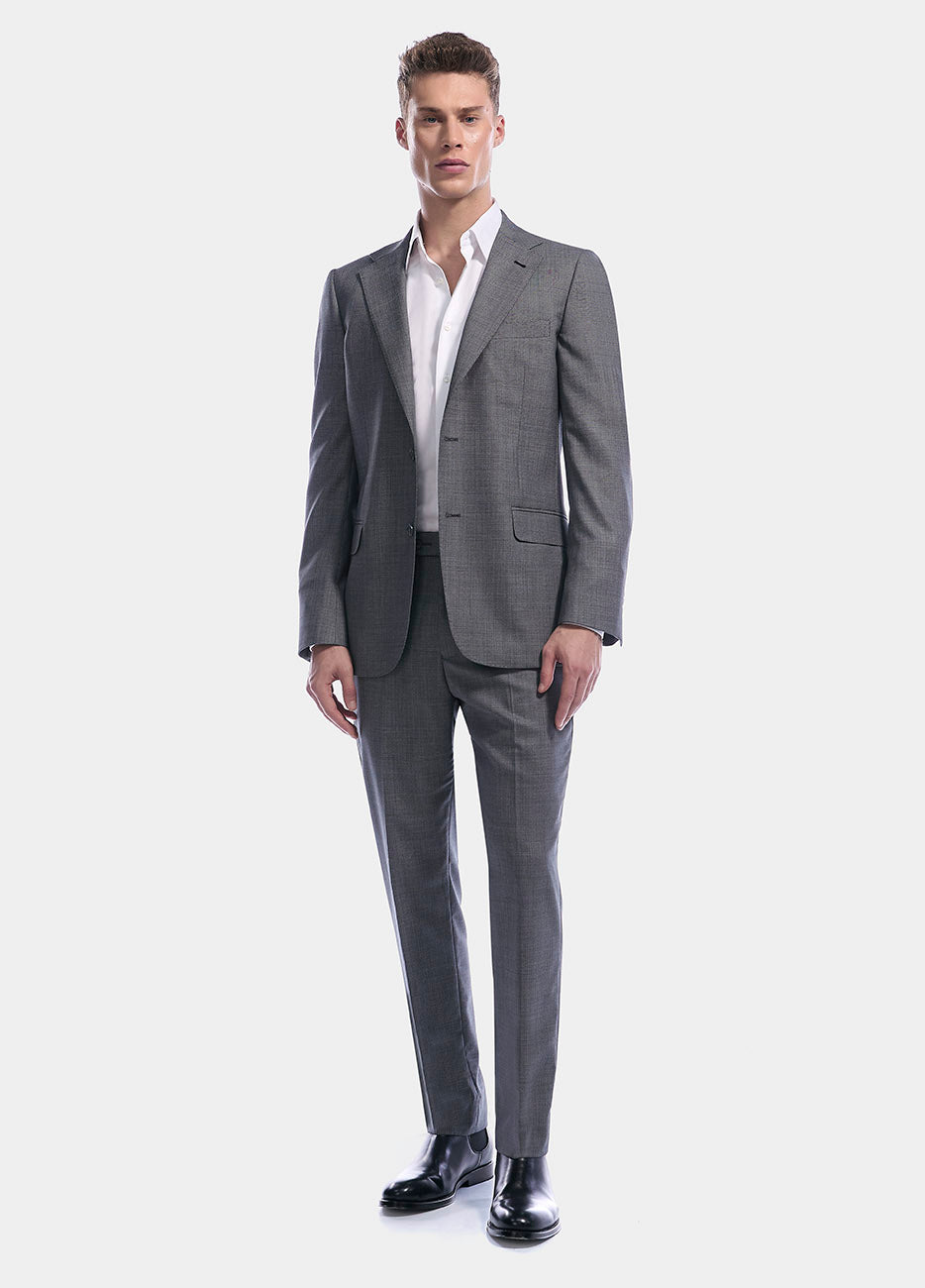 Traje Microdiseño Gris Claro