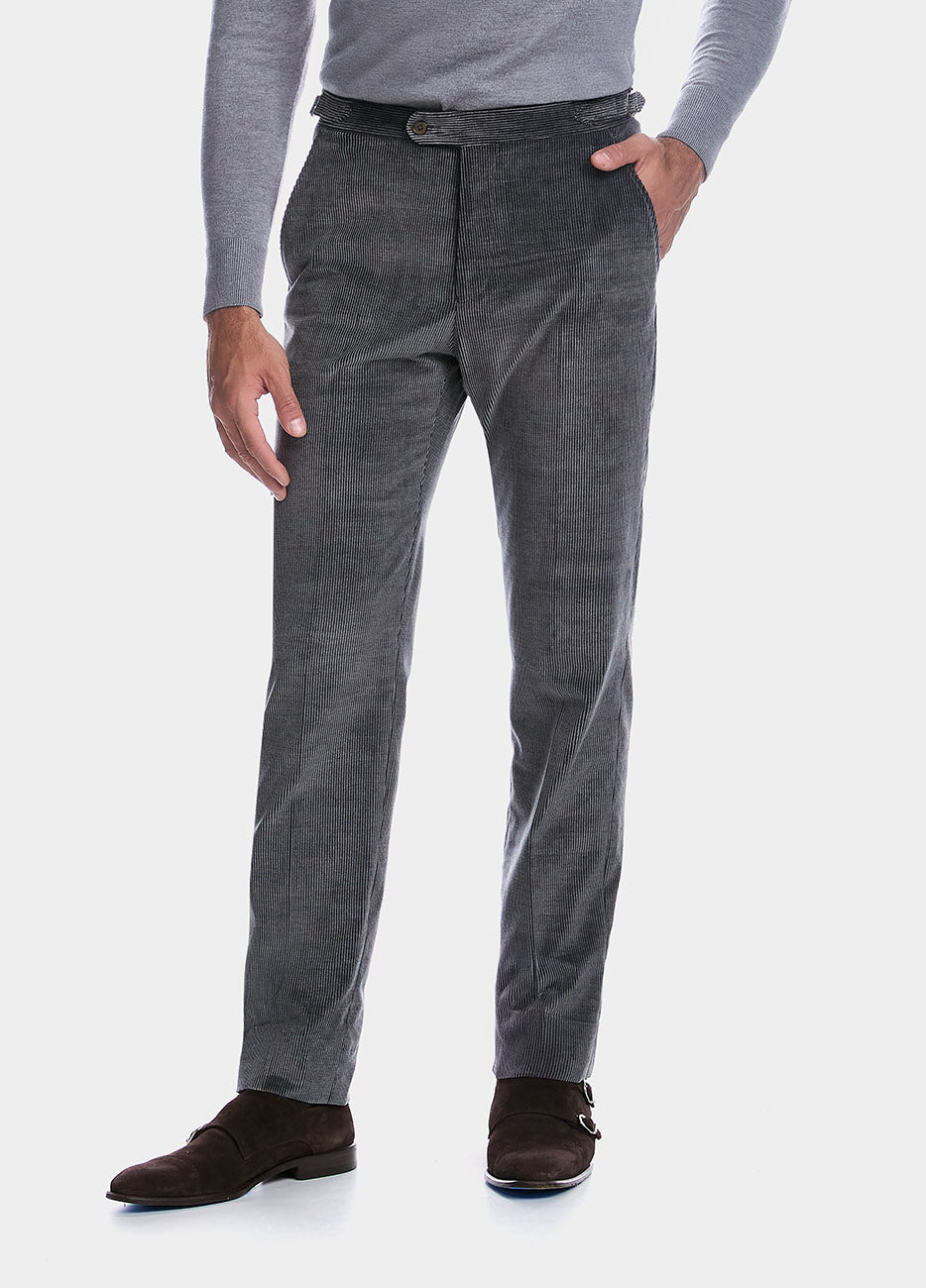 Pantalón Pana Gris Algodón Y Cashmere