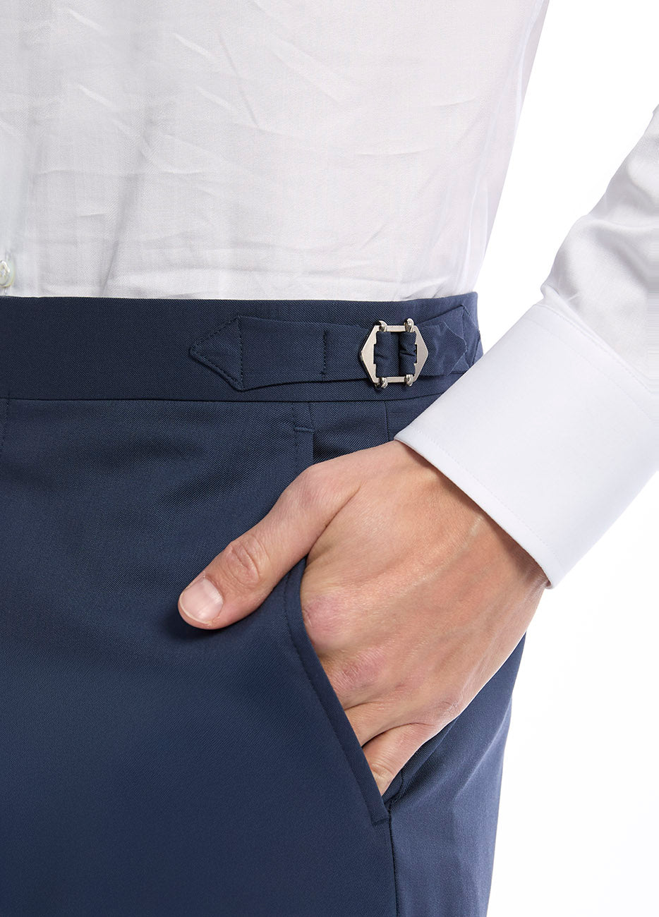 Pantalón Principe De Gales Arena Con Azul