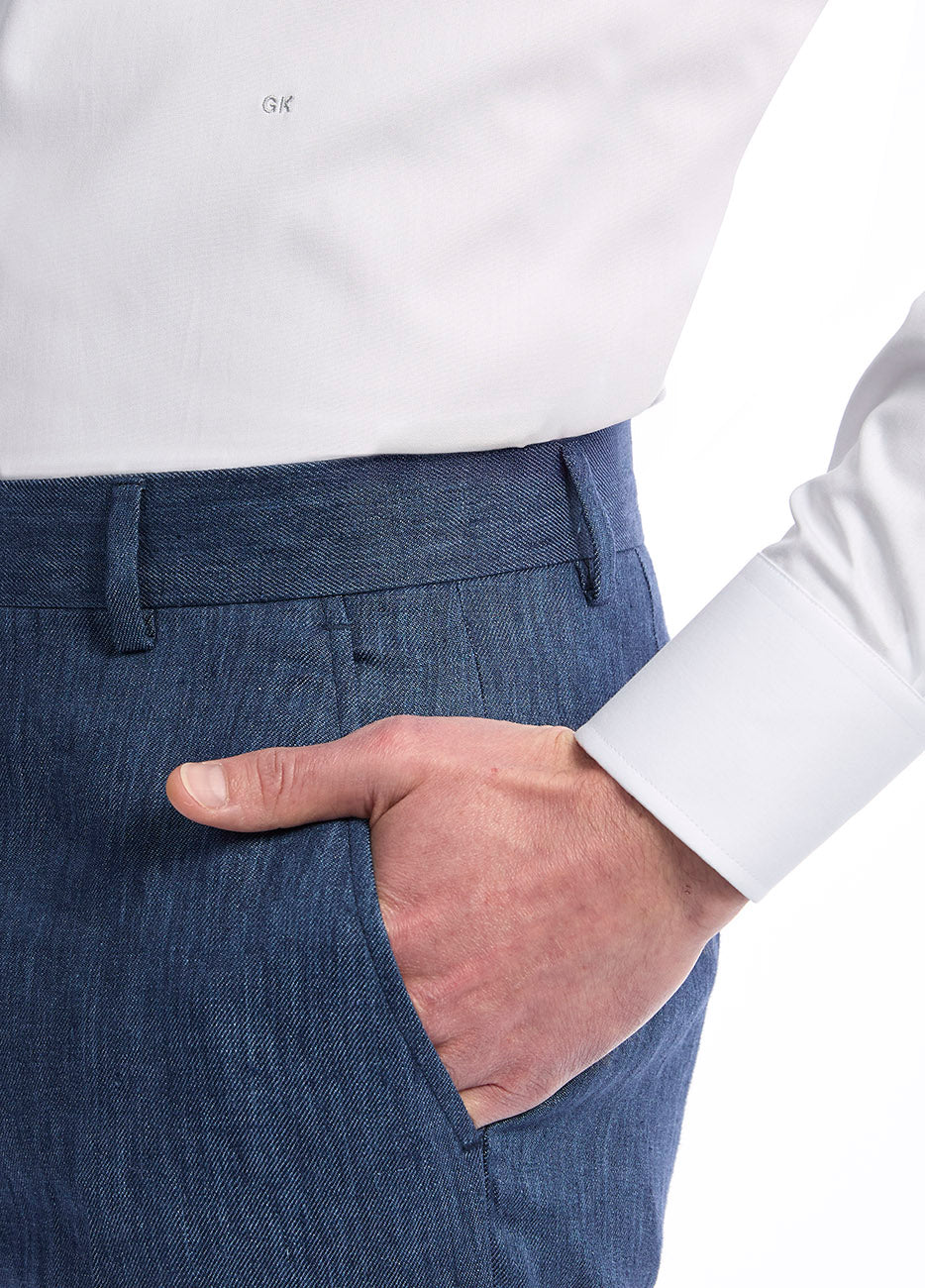 Pantalón Denim Azul Lino