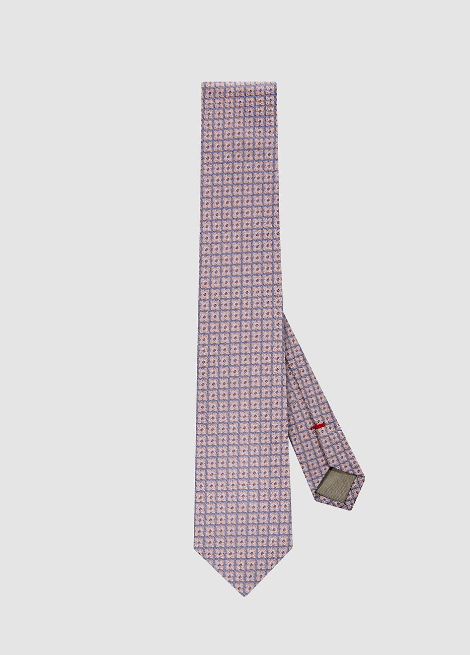 Corbata Flor Jaquard Oro