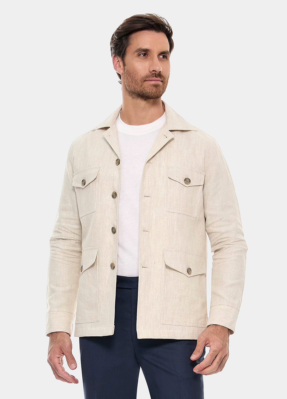 Sobrecamisa De Lino Beige| HAVOC