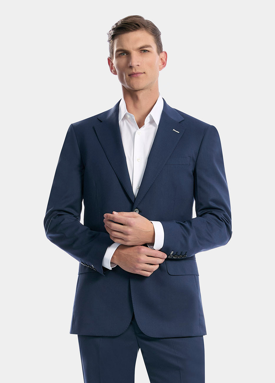 Saco Principe De Gales Arena Con Azul
