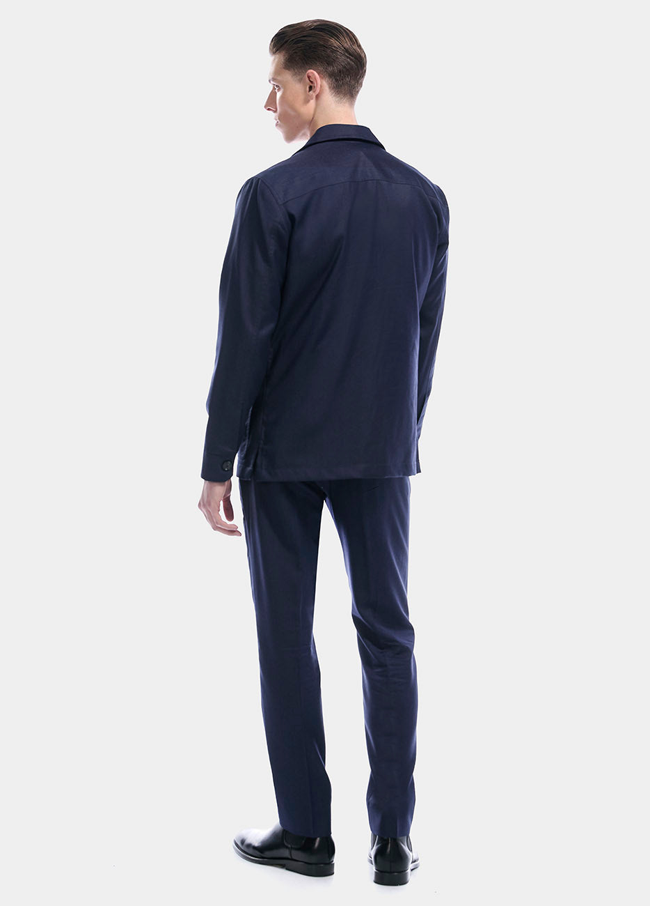 Sobrecamisa Azul Media Noche Lana Super 120