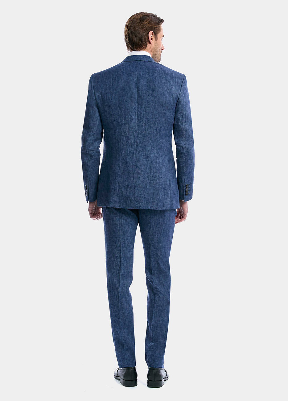 Traje Azul Jaspeado Lana Super 130