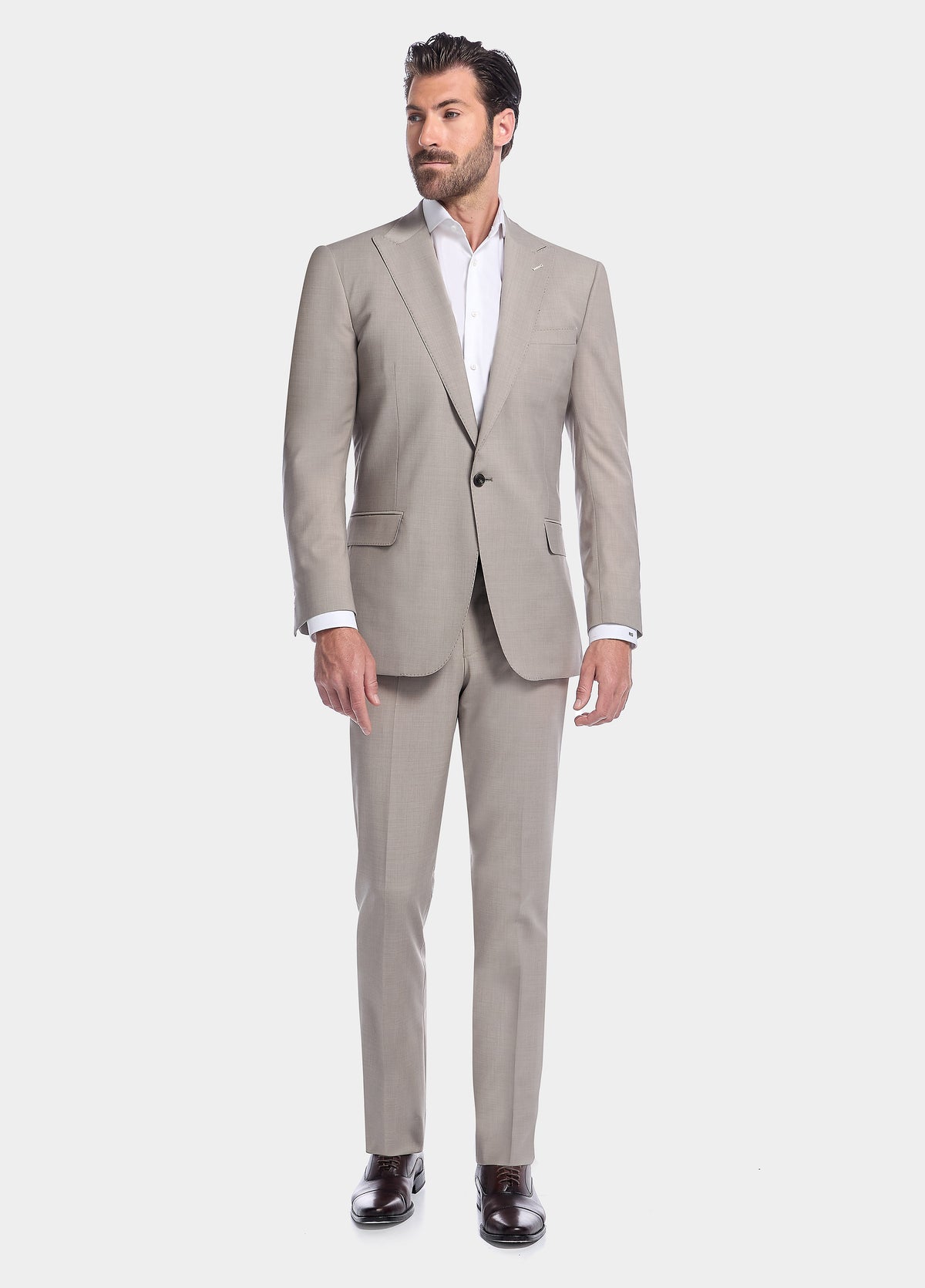 Traje Beige De Lana Peinada| HAVOC