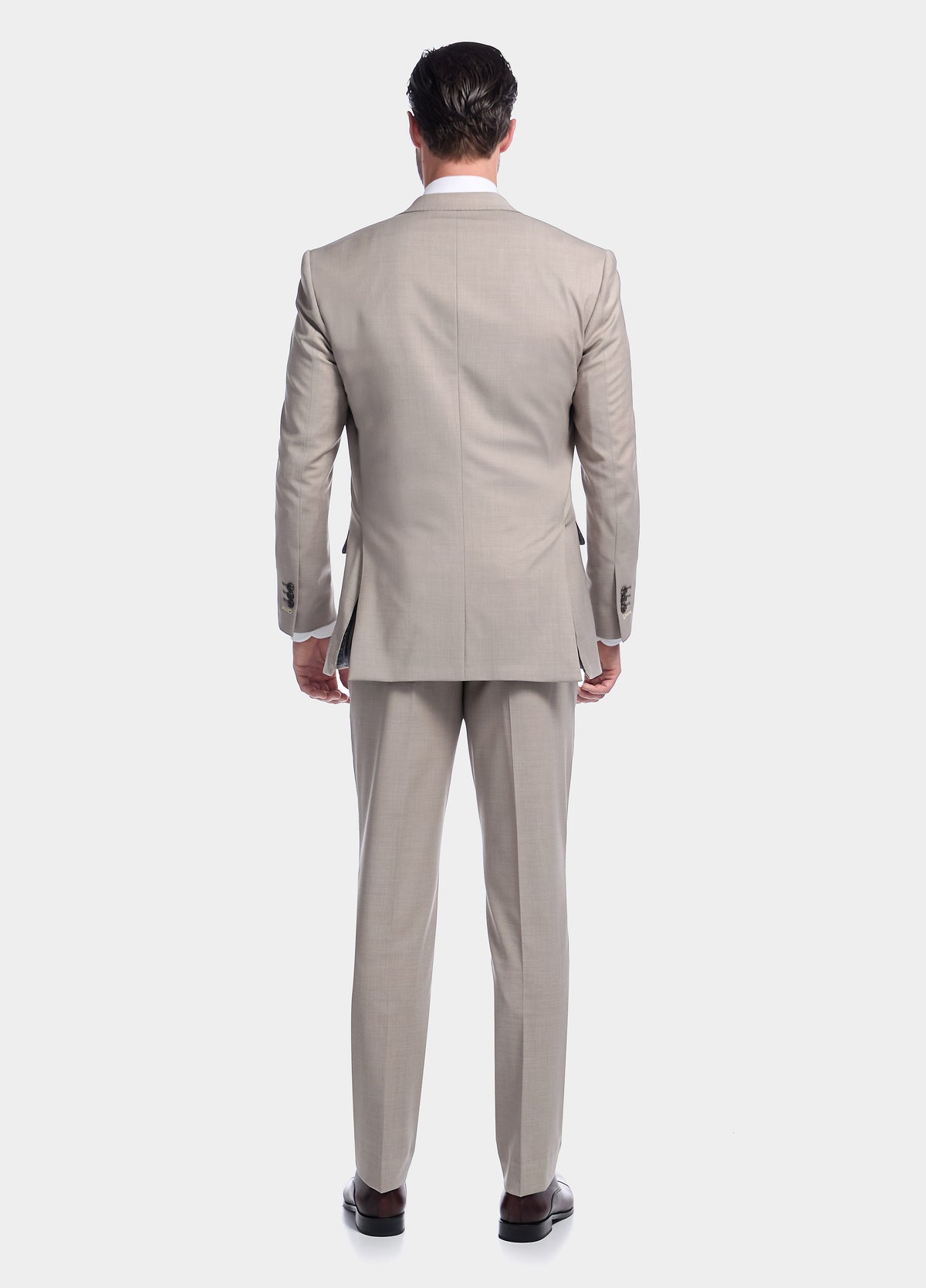 Traje Beige De Lana Peinada