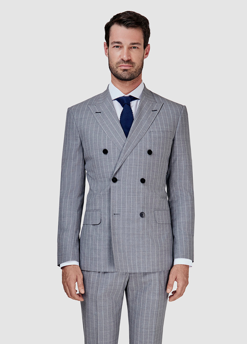 Blazer Raya Diplomática Gris Estaño Y Blanco| HAVOC