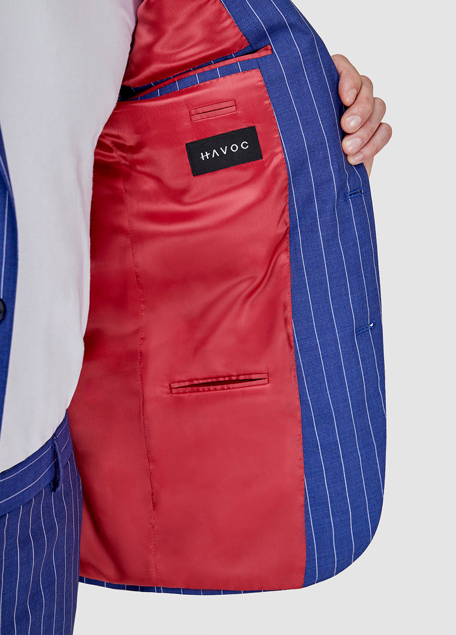 TRAJE RAYA DIPLOMATICA AZUL INDIGO Y BLANCO Havoc
