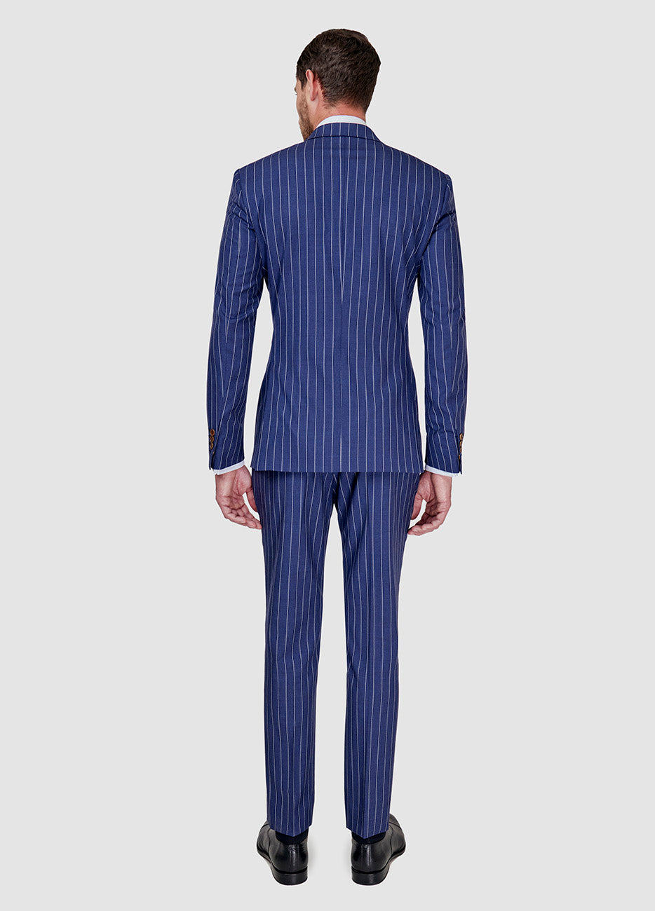 TRAJE RAYA DIPLOMATICA AZUL TURQUI Y BLANCO Havoc