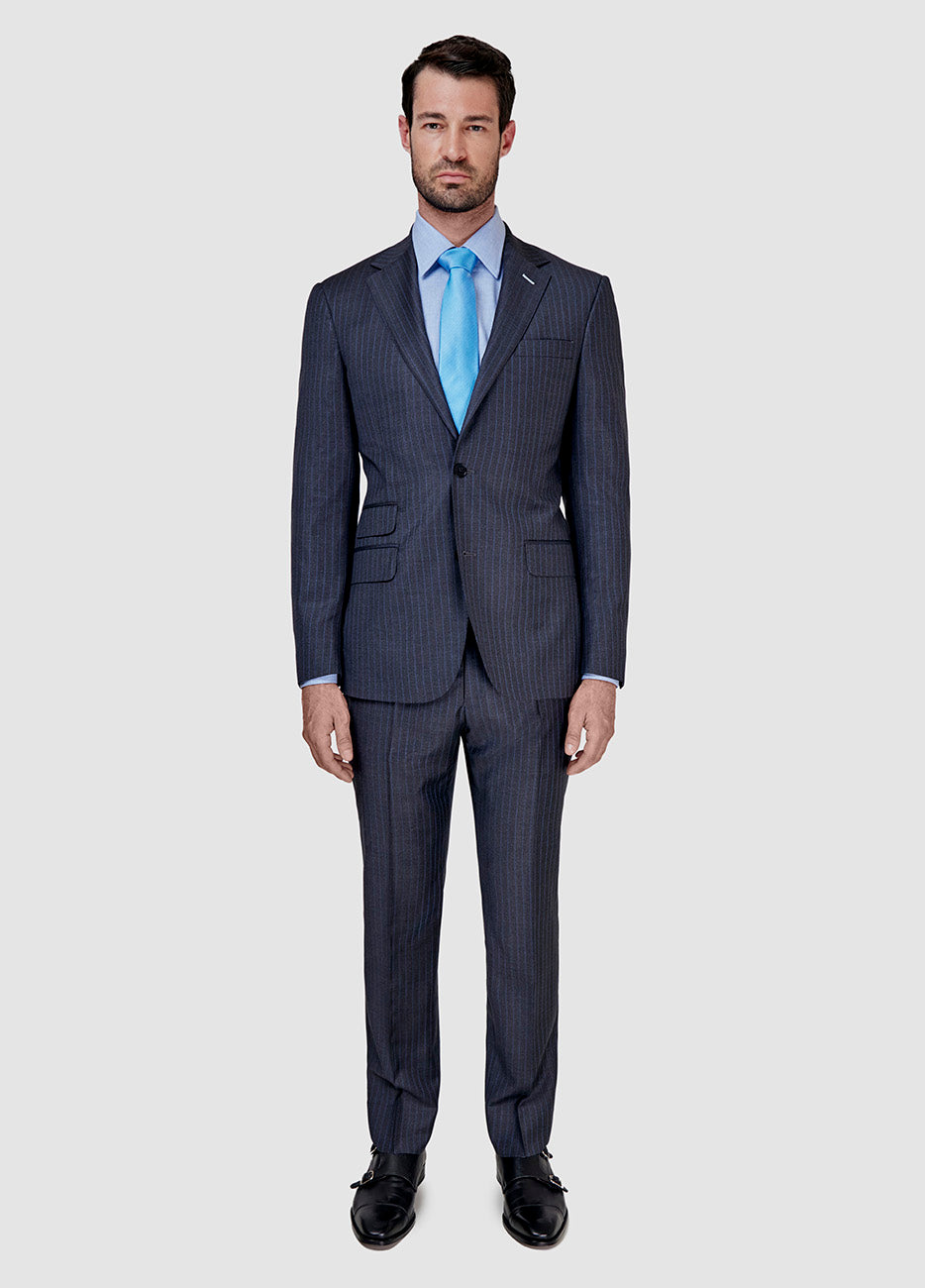 Traje Mil Rayas Azul Medianoche Y Azul Añil| HAVOC
