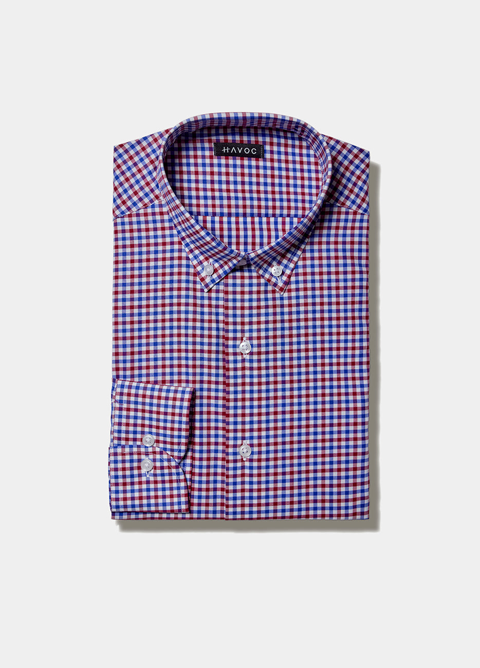 CAMISA GINGHAM AZUL Y ROJO Havoc