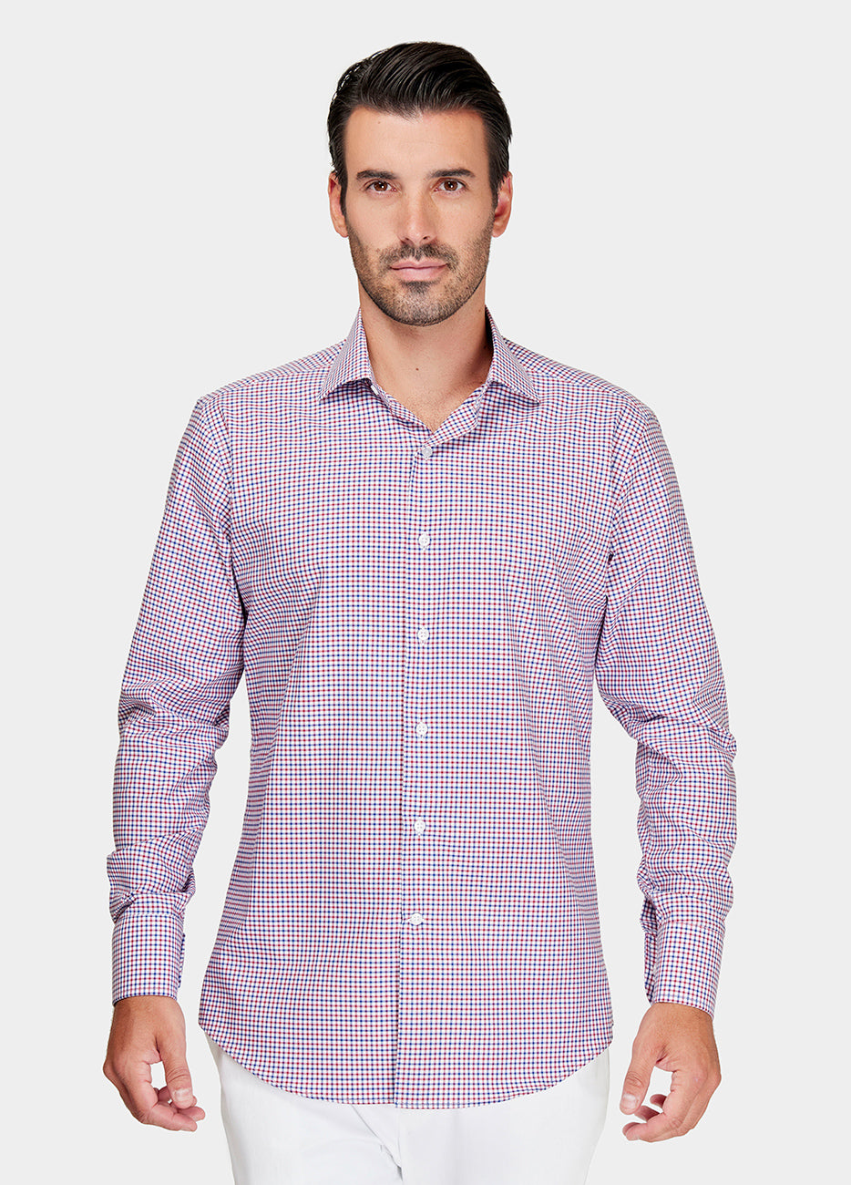 Camisa Gingham Azul Y Rojo| HAVOC