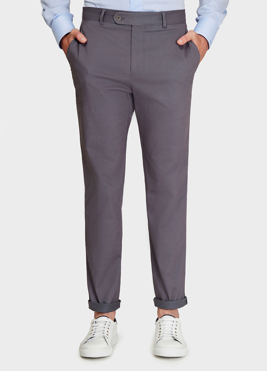 Pantalón Casual Tipo Chino Liso Gris| HAVOC