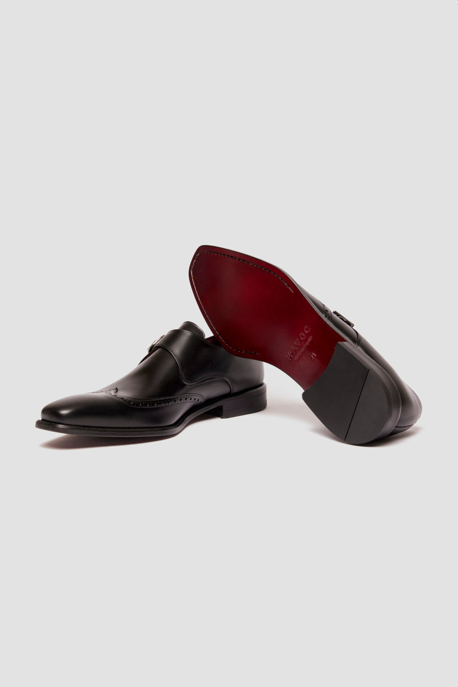 ZAPATO SINGLE MONK PIEL CALF NEGRA Havoc