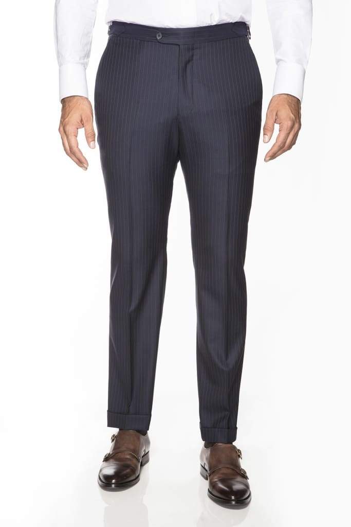Pantalón Azul Con Raya Gis Gris| HAVOC